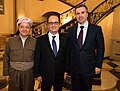 Thumbnail for File:Shafa Barzani with President Masoud Barzani and President François Hollande.jpg