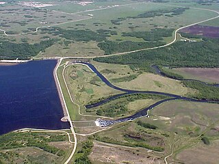 Shellmouth Reservoir lake in Manitoba, Canada