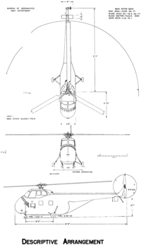 3-view line drawing of the Sikorsky HO4S-2