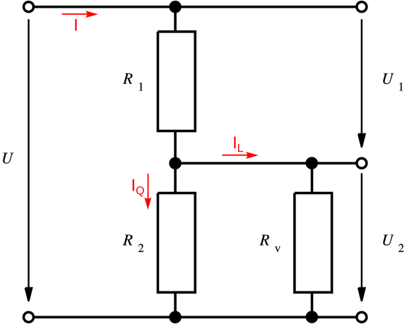 Spannungsteiler belastet