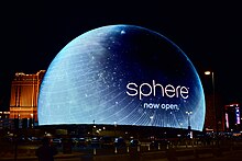 After hosting over 200 events at Las Vegas, this will be the promotion's debut at the Sphere, which opened in September 2023. Sphere-exosphere-on-Jan-26-2024.jpg