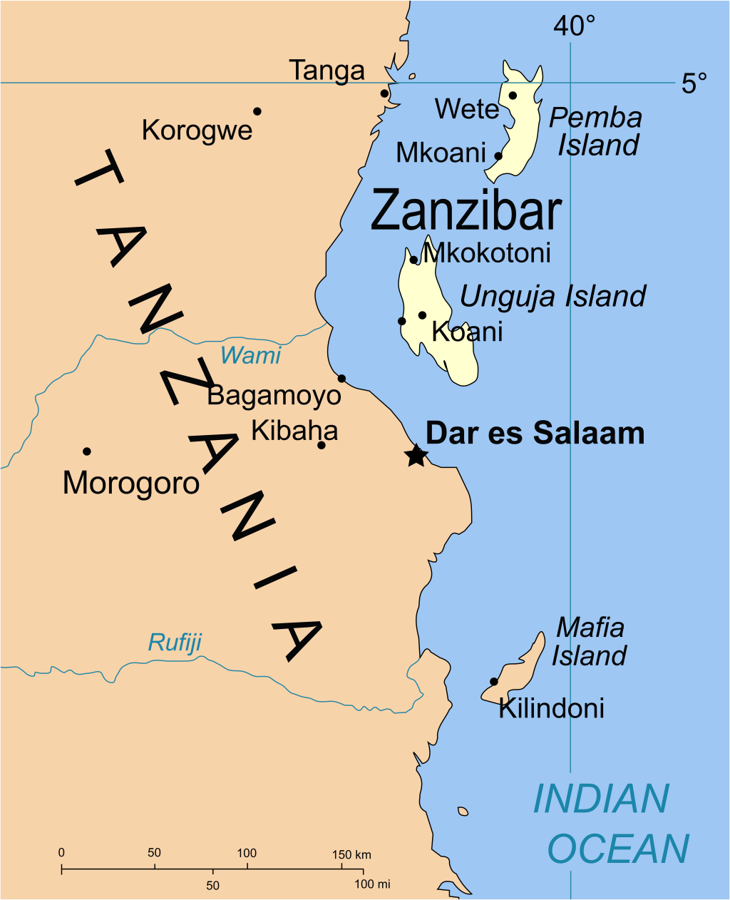 ザンジバルの位置