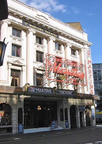 The St Martin's Theatre, home to The Mousetrap, the world's longest-running play.