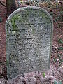 Čeština: Náhrobek s hebrejským nápisem a jménem latinkou na starém židovském hřbitově ve městě Brtnice, okres Jihlava. English: Gravestone with Hebrew writing and the name in Latin handwriting in the old Jewish cemetery in the town of Brtnice, Jihlava District, Vysočina Region, Czech Republic. {