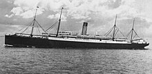 The Shaw, Savill & Albion liner Ceramic, with which Testbank collided off Cape Town on 11 August 1940 Starboard view of White Star Liner SS Ceramic at sea (crop).jpg