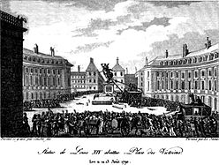 Derribo de la estatua de Luis XIV, 13 de agosto de 1793.