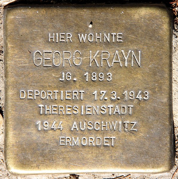 File:Stolperstein Stierstr 21 (Fried) Georg Krayn.jpg