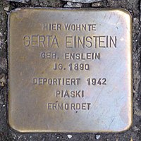 Stolperstein for Gerta Einstein (1890) in Memmingen.jpg