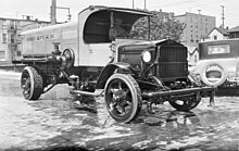 A street-cleaning truck in Seattle by the original Sterling company Street flusher, Seattle, 1926.jpg