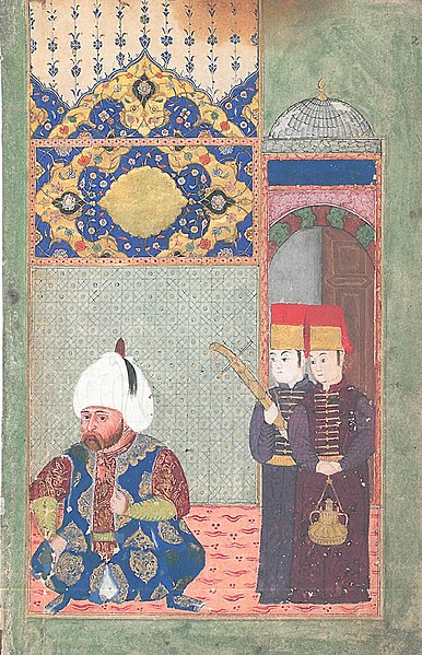 File:Sultan Selim II with 2 servants.jpg