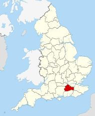 Pozicija Surreya na karti Engleske