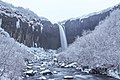 Long exposure photograph of the Svartifoss waterfall