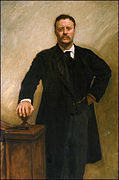 El presidente Theodore Roosevelt retratado por John Singer Sargent en 1903.