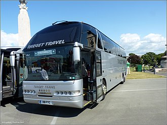 The Plymouth Argyle F.C. team coach on the Hoe in 2014 Target Travel K8FTC (14795092086).jpg