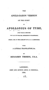The Anglo-Saxon version of the story of Apollonius of Tyre.djvu