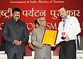 The President, Shri Pranab Mukherjee presenting the National Tourism Awards 2011-12, at a function, in New Delhi on March 18, 2013. The Minister of State (Independent Charge) for Tourism, Shri K. Chiranjeevi is also seen (1).jpg