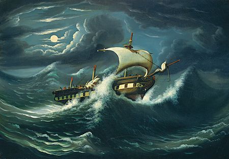 Thomas Chambers - Storm-Tossed Frigate.jpg