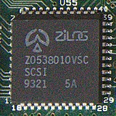 Zilog 5380 SCSI Controller on a Pro AudioSpectrum 16 Three-isa-audio-cards (cropped) Media Vision Pro Audio (cropped) Z0538010VSC.jpg