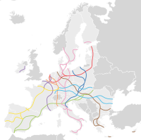 Map of the planned Trans-European Transport Network (TEN-T)