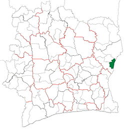 Location in Ivory Coast. Transua Department has retained the same boundaries since its creation in 2009.