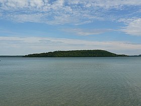 Uitzicht op Treasure Island vanuit het zuiden