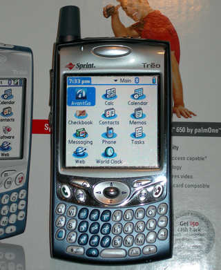 <span class="mw-page-title-main">Treo 650</span> 2004 Palm OS–based smartphone by Palm