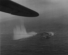U-135 under attack on 15 July 1943. U-135 Bomben.jpg