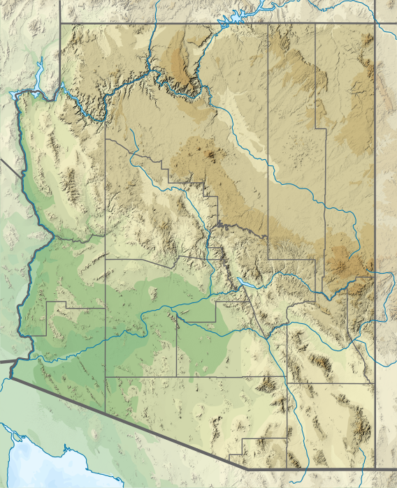 Map showing the location of Grand Canyon National Park