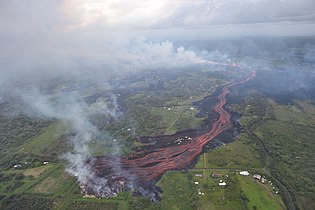 Lava emerges from the elongated fissure 16-20