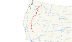 Map of US Highway 395