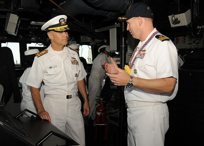 File:US Navy 110701-N-DI719-064 Vice Adm. Richard Hunt, commander of Naval Surface Force, U.S. Pacific Fleet, is given a tour of the guided-missile dest.jpg