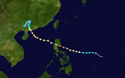 颱風尤特的路徑圖