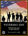 Plakat des US-Kriegs-veteranenministeriums zum Veterans Day 2008