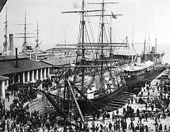 Image 13A busy Victoria Dock, Tanjong Pagar, in the 1890s. (from History of Singapore)
