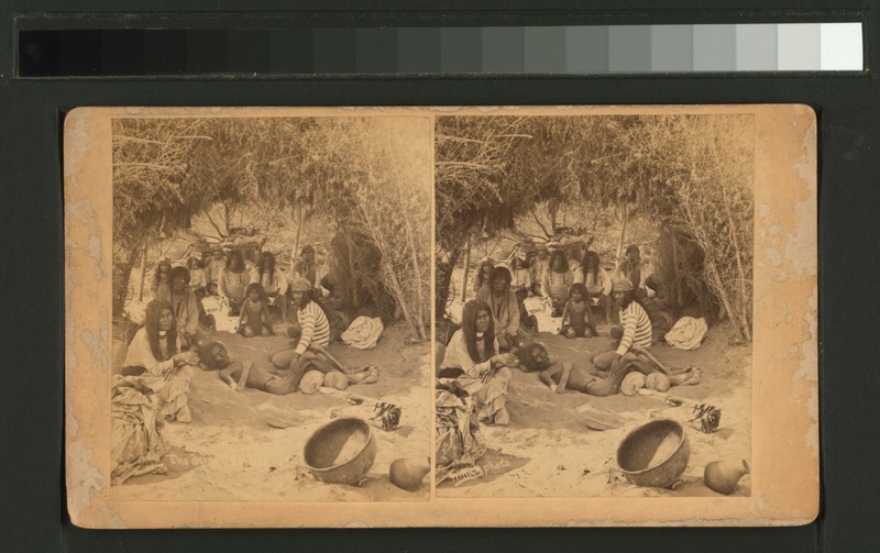 File:View of a group of Mohaves in a brush hut, one man very emaciated, entitled (NYPL b11707316-G89F394 004ZF).tiff