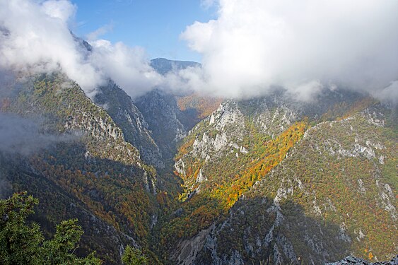 Clouds on the peaks of Rugova. Peklene mountain range. Photograph: Atdhebuja