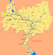 Volga: Toponimia, Curso del río, Mapas