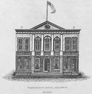 Washington Hotel, Broadway at Reade Street