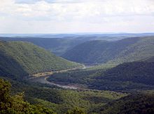 West Branch Susquehanna Valley seen from Hyner View State Park in Clinton County, Pennsylvania West Branch Susquehanna River, east from Hyner View.JPG