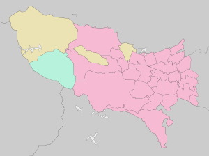 奥多摩三山の位置（多摩地域内）