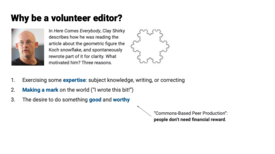 Clay Shirky's motivation for editing (Module 1)