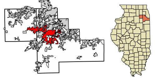 Location of Joliet in Will and Kendall counties in Illinois