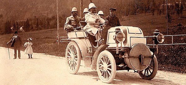 Emil Jellinek-Mercedes (1853–1918), here at the steering wheel of his Phoenix Double-Phaeton