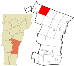 Emplacement dans le comté de Windsor et l'état du Vermont.