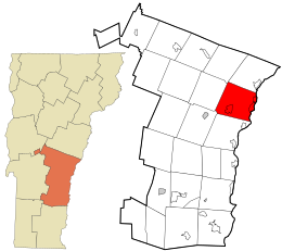 Расположение в округе Виндзор и штате Вермонт.