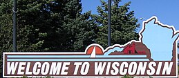 Wisconsin state welcome sign