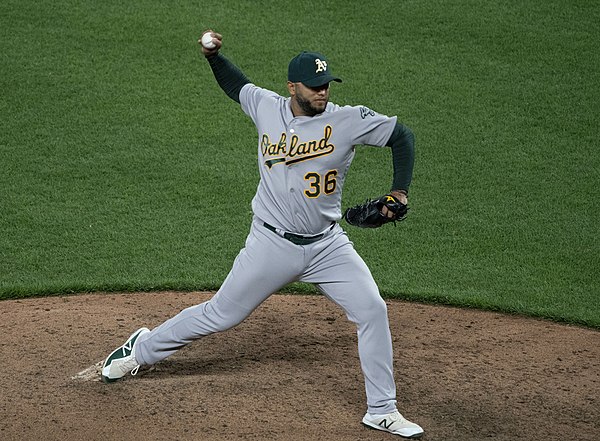 Petit with the Oakland Athletics in 2019