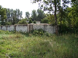 Zespół dworski w Kawęczynie - pozostałość ogrodzenia2.JPG