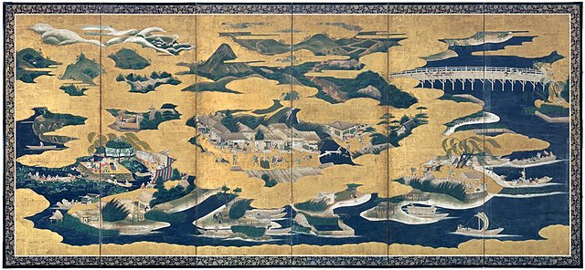 ファイル:『近江名所図屛風』右隻、17世紀前半（サントリー美術館 