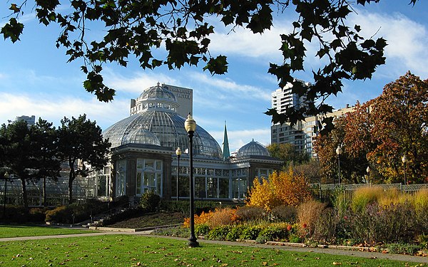 Allan Gardens with the conservatory in the background